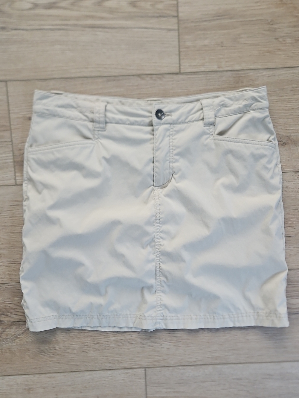 Women’s Cream Tan Khaki Outdoor Athletic Casual Skirt Built In Shorts